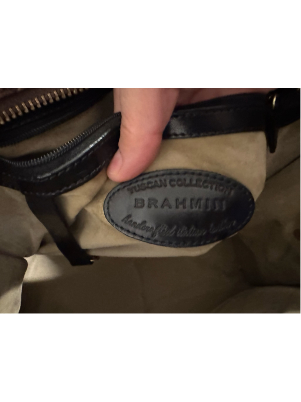 Brahmin Tuscan Collection Black Brown Croc leather satchel bag - Picture 9 of 13